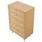 Natural Wood Rattan Dresser 5-Drawer Storage Cabinet Vintage Style